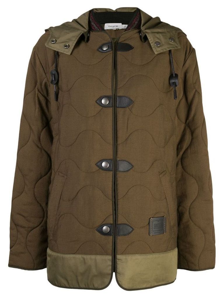 Coach quilted military coat - Green