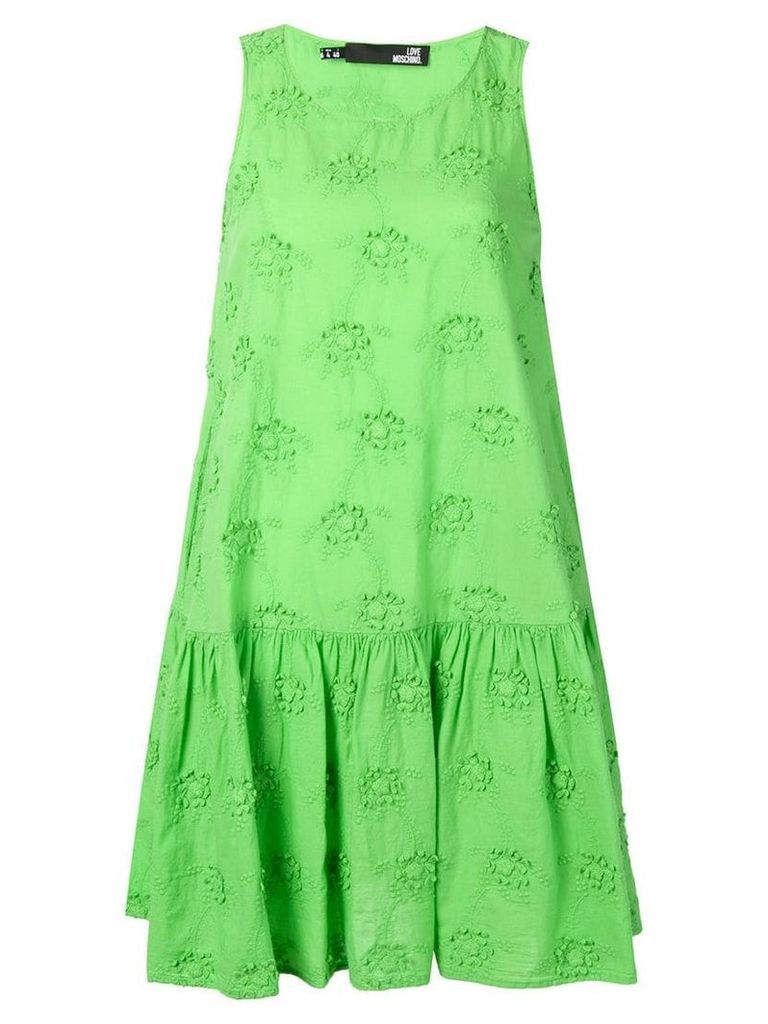 Love Moschino sleeveless embroidered mini dress - Green