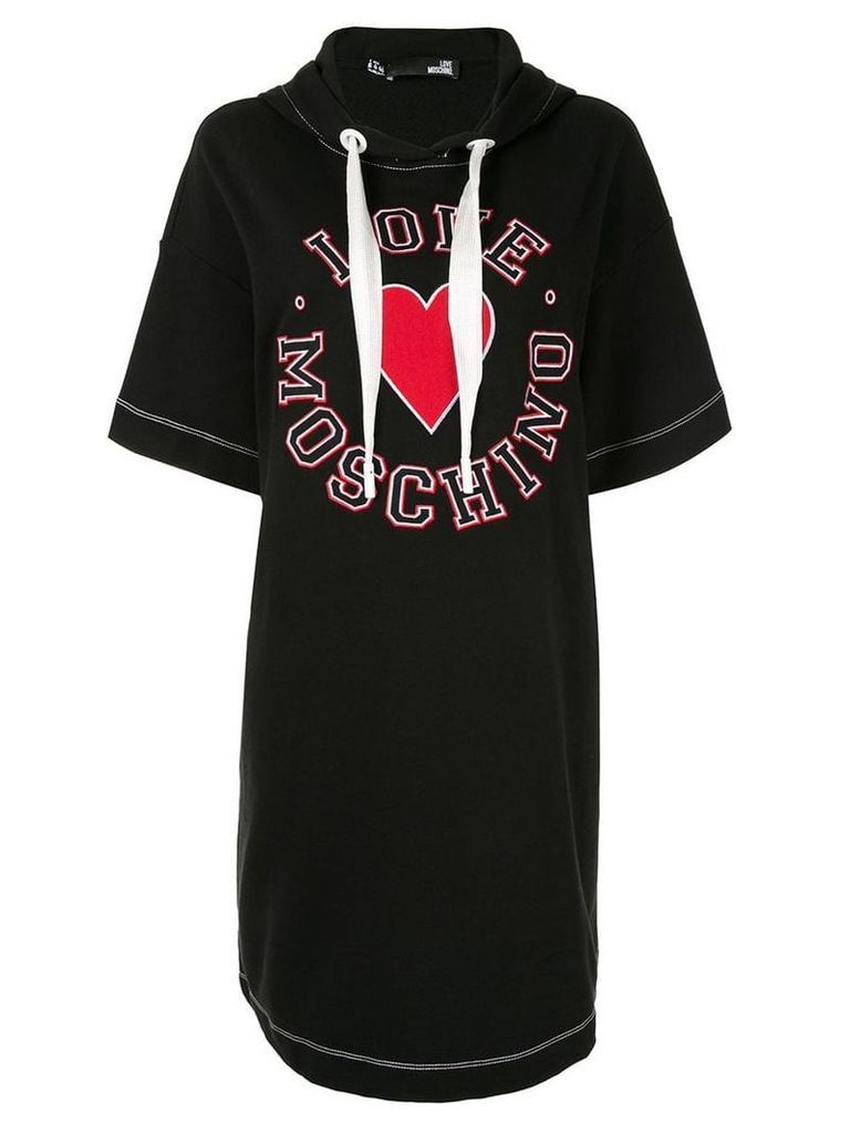 Love Moschino logo hooded dress - Black