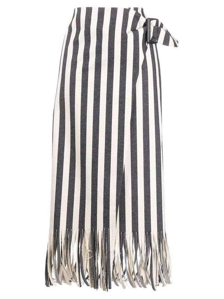Rejina Pyo striped fringe skirt - Black