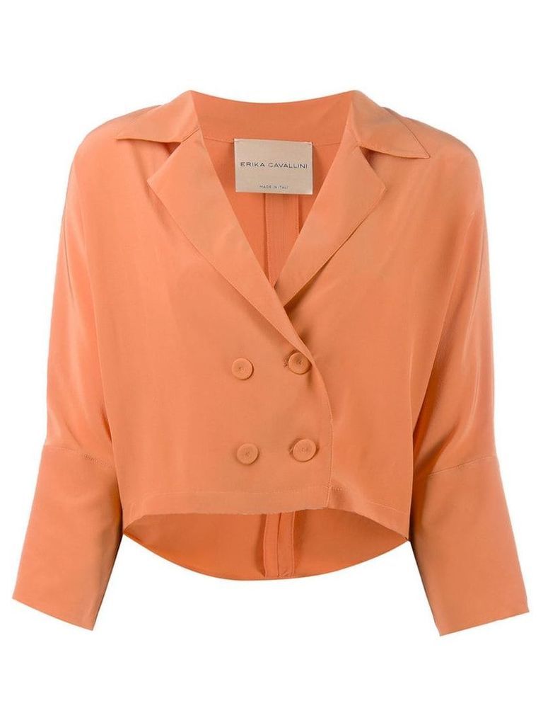 Erika Cavallini cropped sleeve blazer - Orange