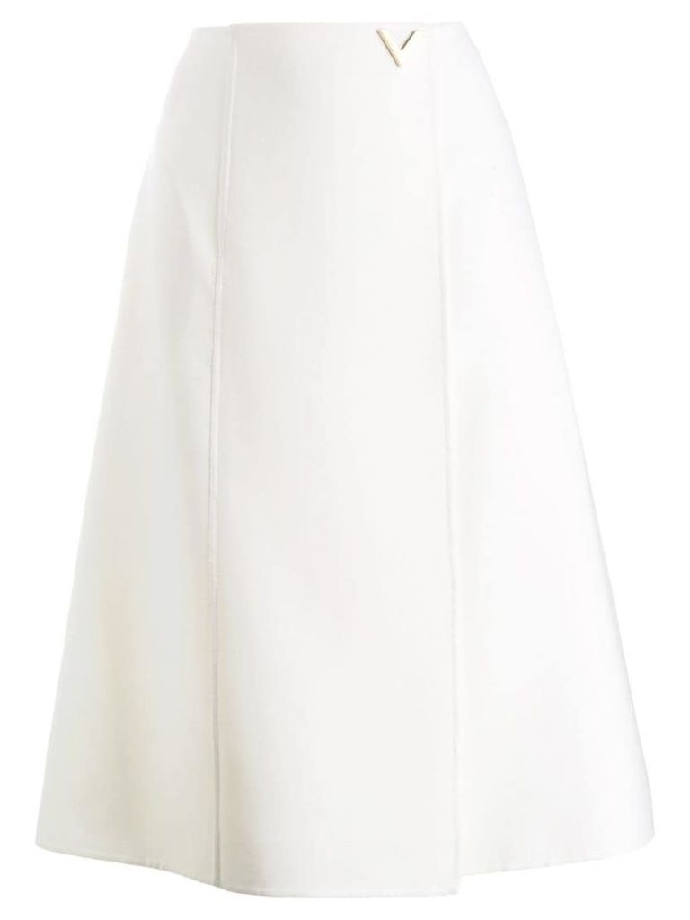 Valentino A-line logo skirt - White