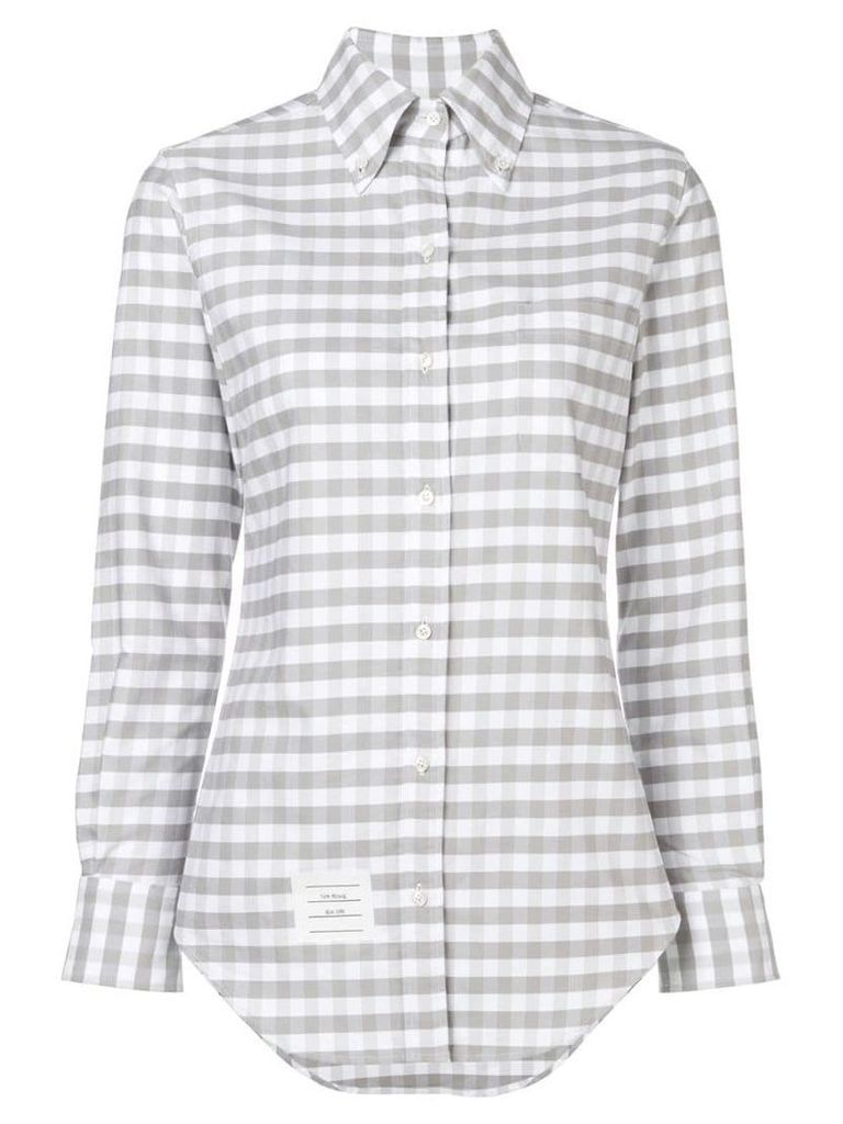 Thom Browne Gingham Check Classic Oxford Shirt - Grey