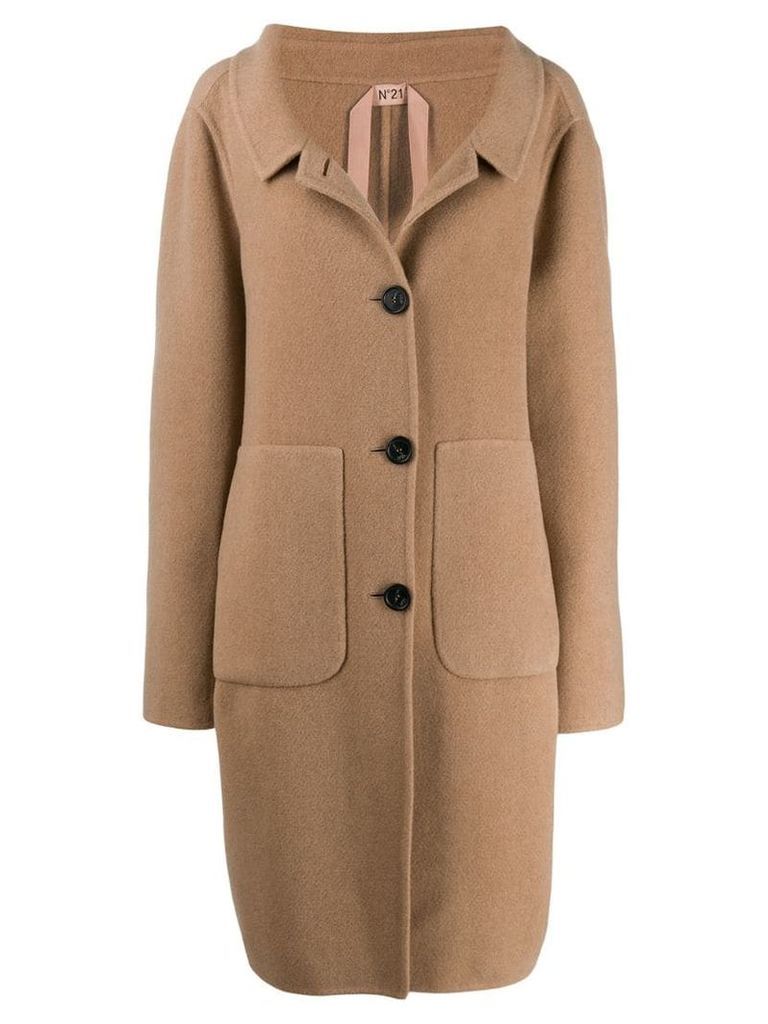 Nº21 single-breasted over coat - Brown