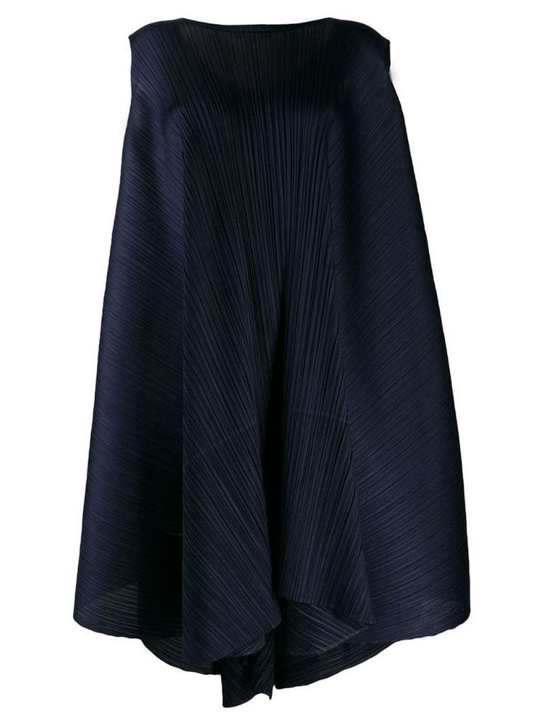 Pleats Please By Issey Miyake pleated cape dress - Blue