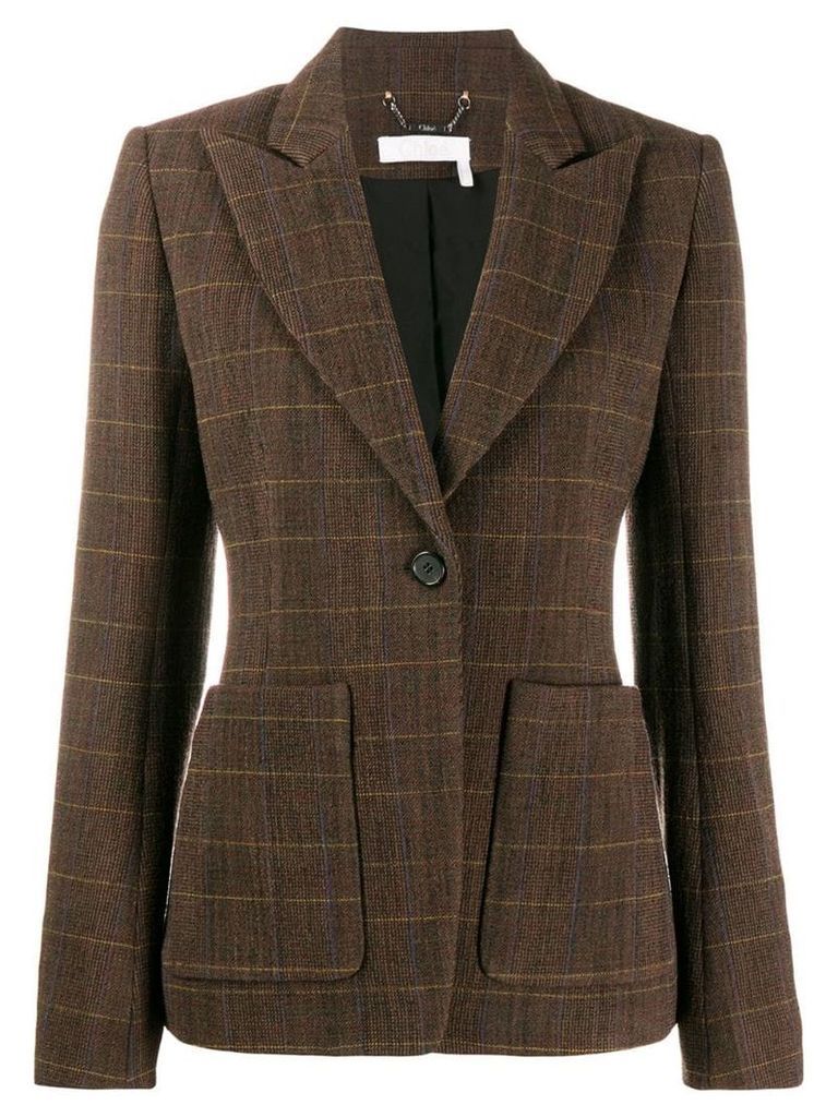 Chloé checked fitted blazer - Brown