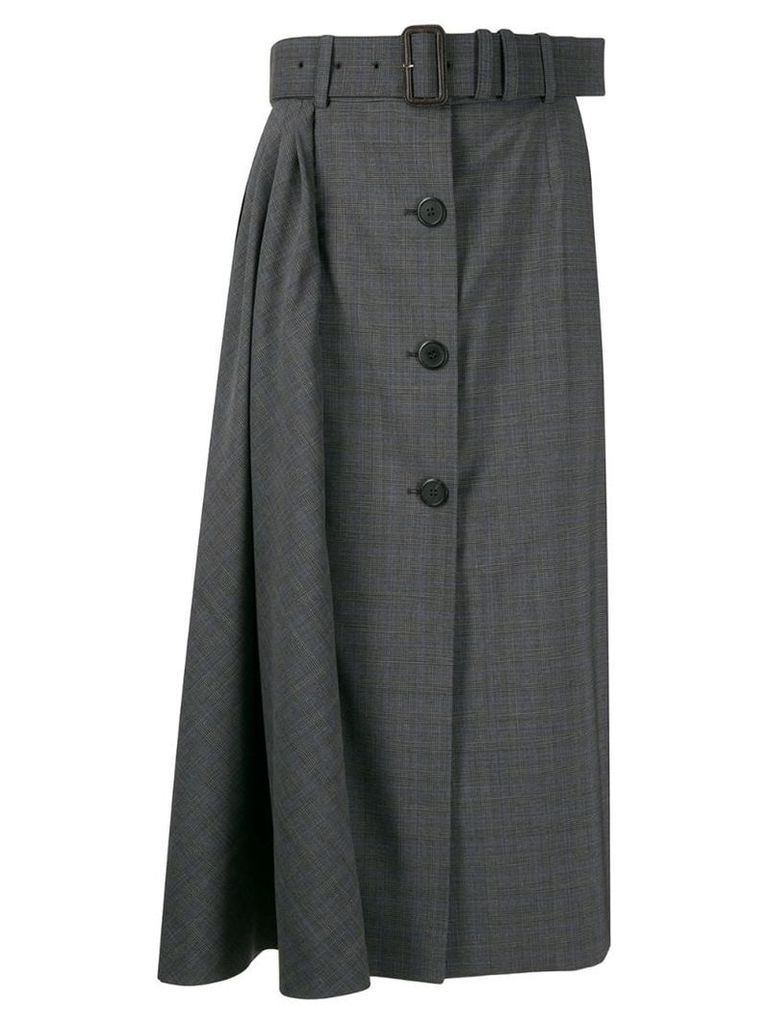 Prada high-waist checked skirt - Grey