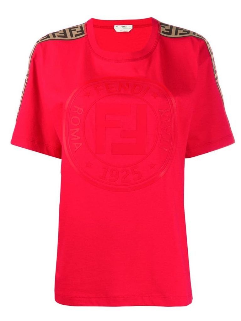 Fendi monogram print T-shirt - Red