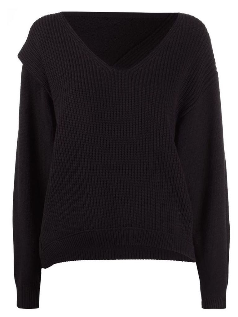 T By Alexander Wang ribbed knit sweatshirt - Black