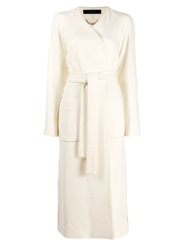 Federica Tosi belted wrap coat - White
