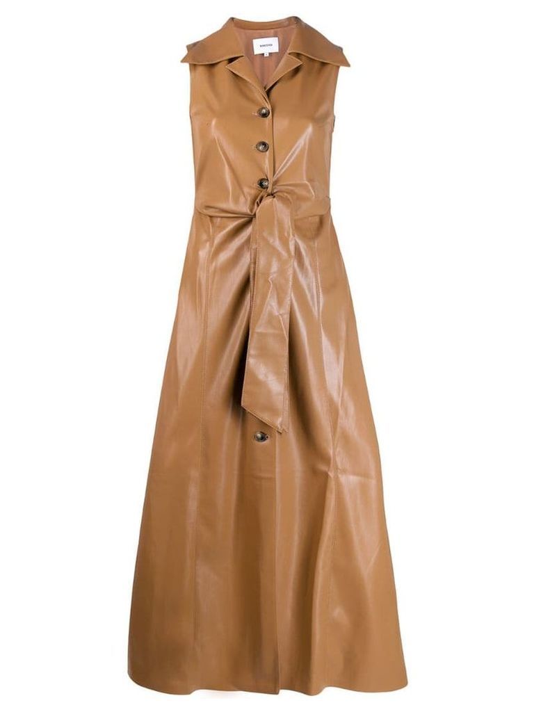 Nanushka faux leather midi dress - Brown
