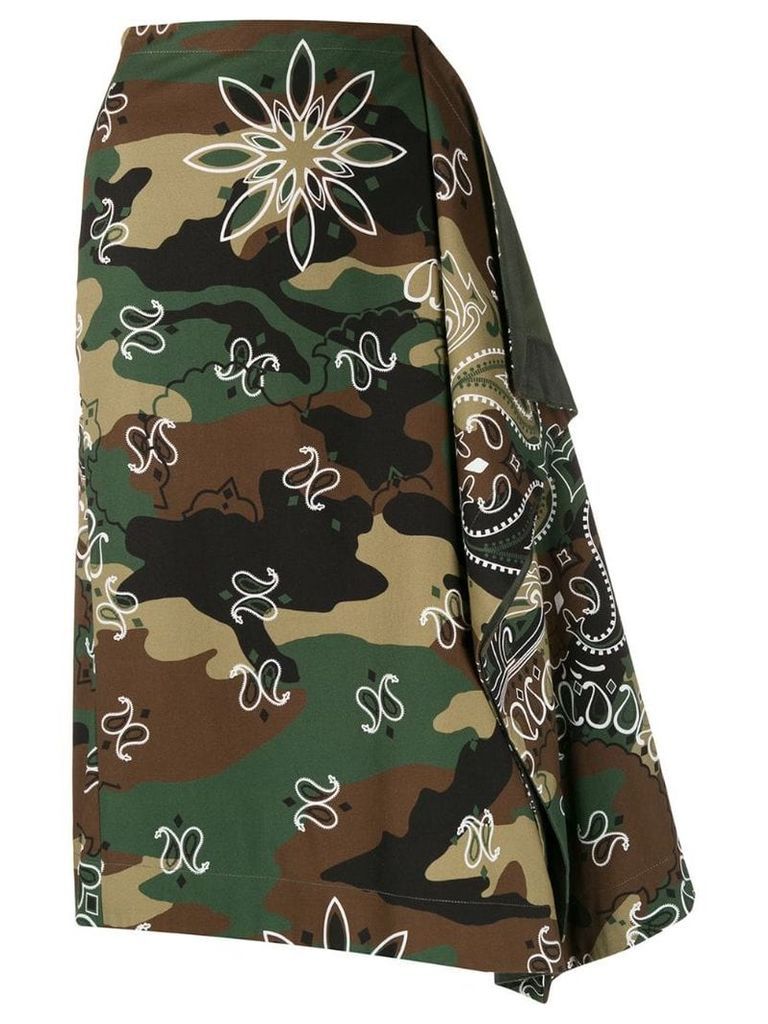 Monse camouflage handkerchief skirt - Green