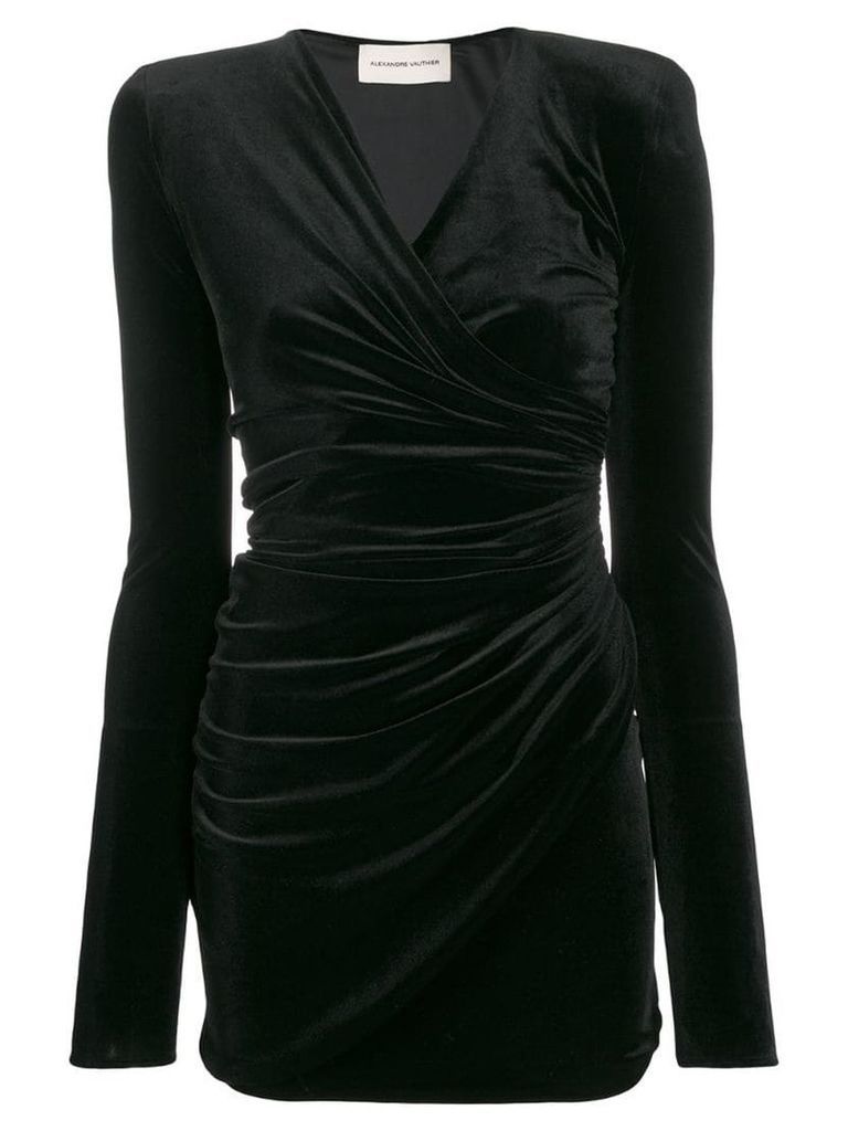 Alexandre Vauthier velvet draped mini dress - Black