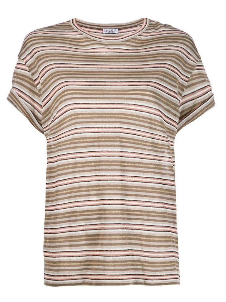 Brunello Cucinelli striped T-shirt - Neutrals