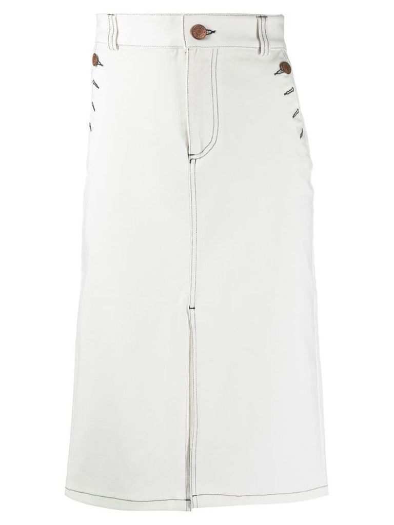 See By Chloé split front denim skirt - White