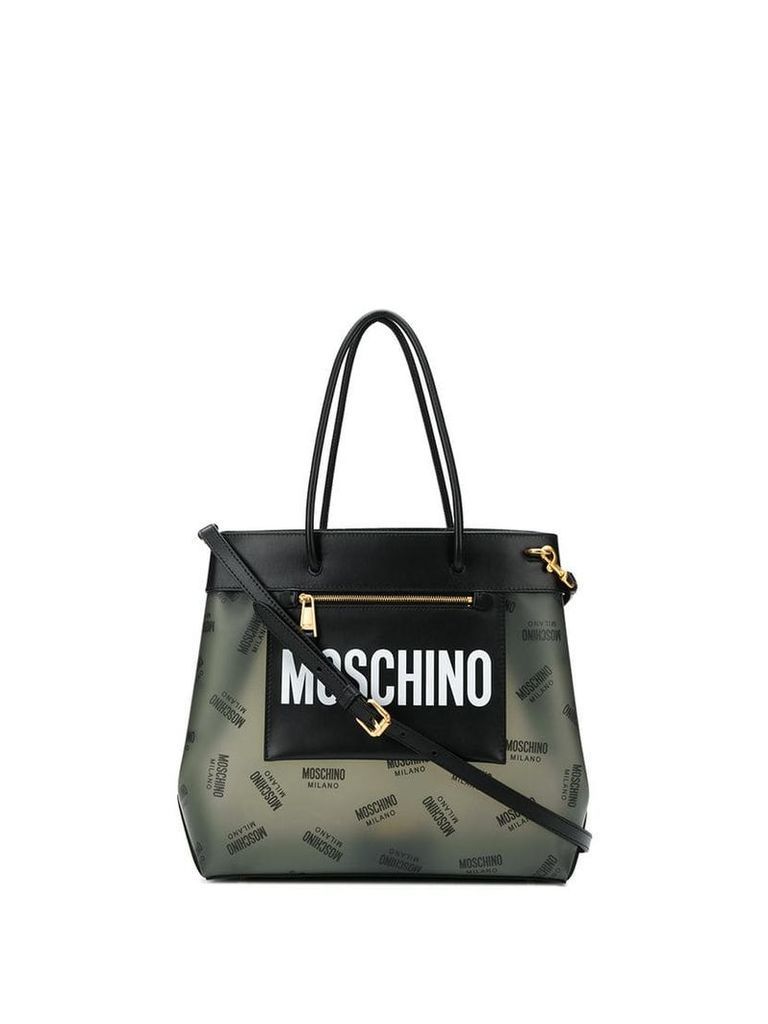 Moschino medium logo shopper bag - Black