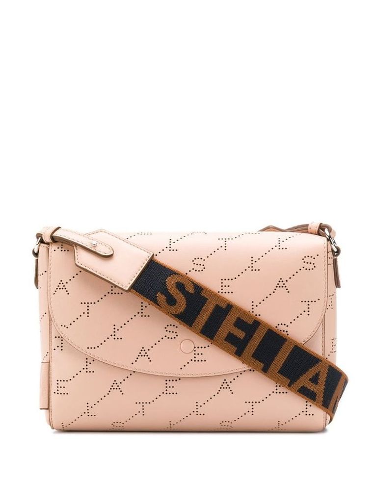 Stella McCartney perforated logo shoulder bag - Pink
