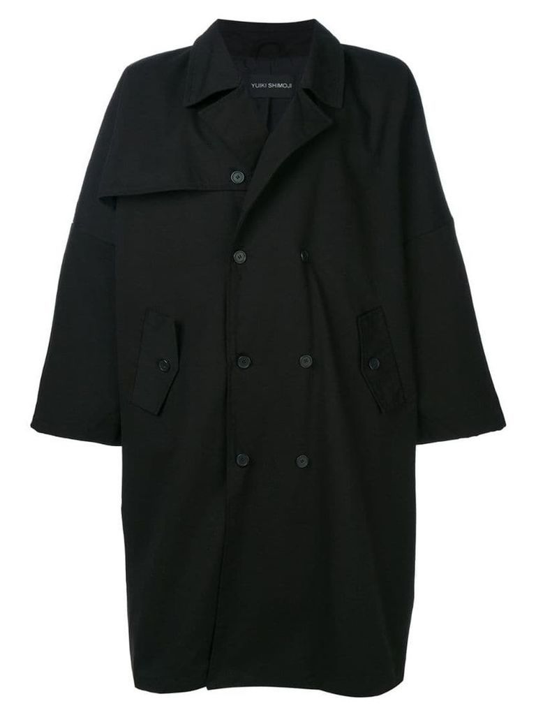 Yuiki Shimoji oversized trench coat - Black