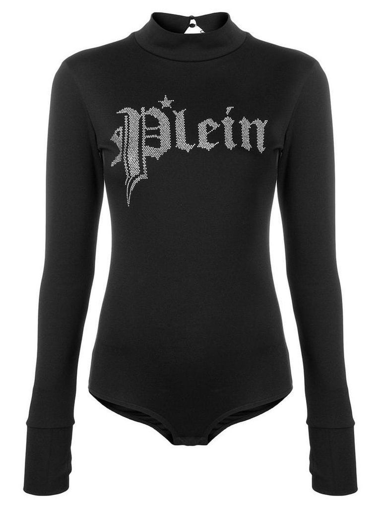 Philipp Plein embellished logo bodysuit - Black