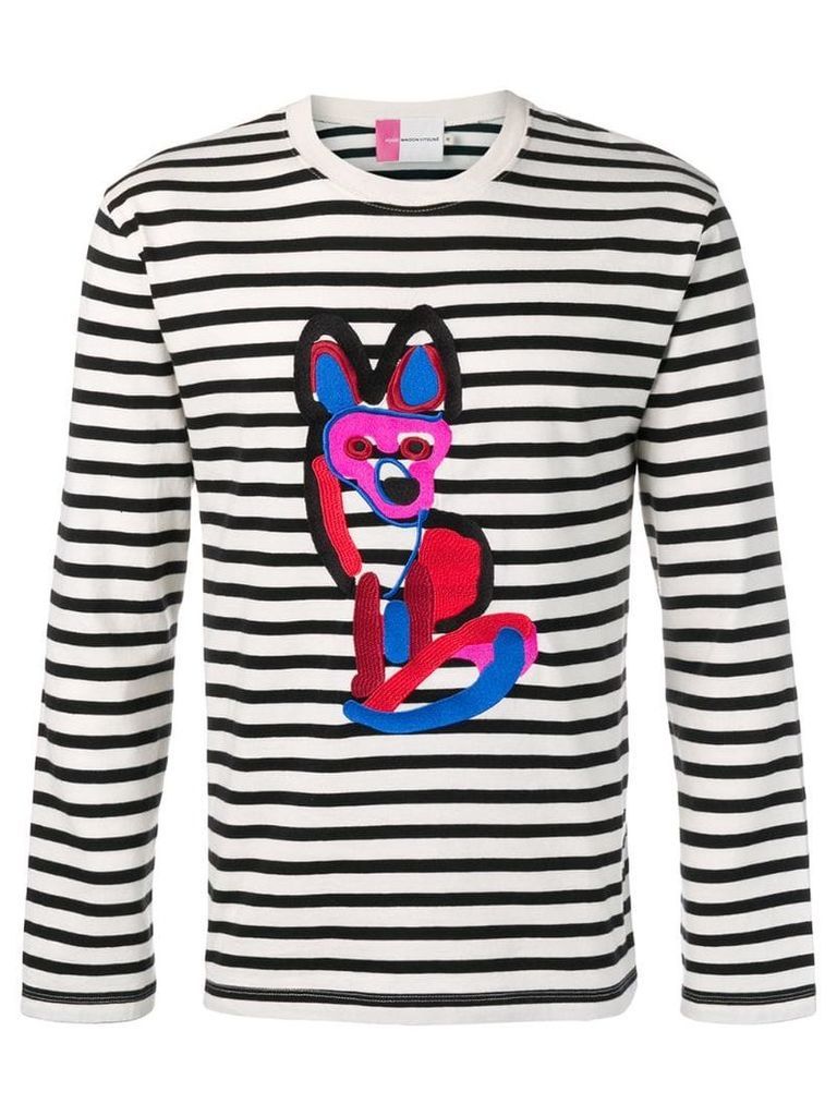 Maison Kitsuné Acide fox striped T-shirt - Black