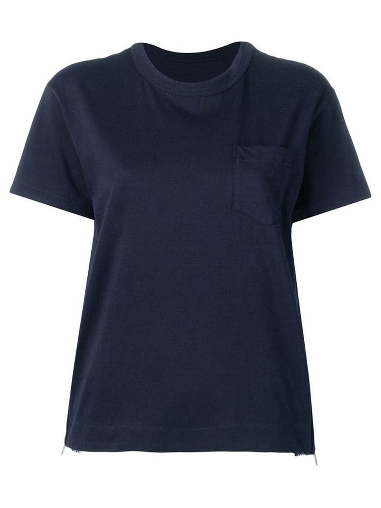 Sacai pleated side panel T-shirt - Blue