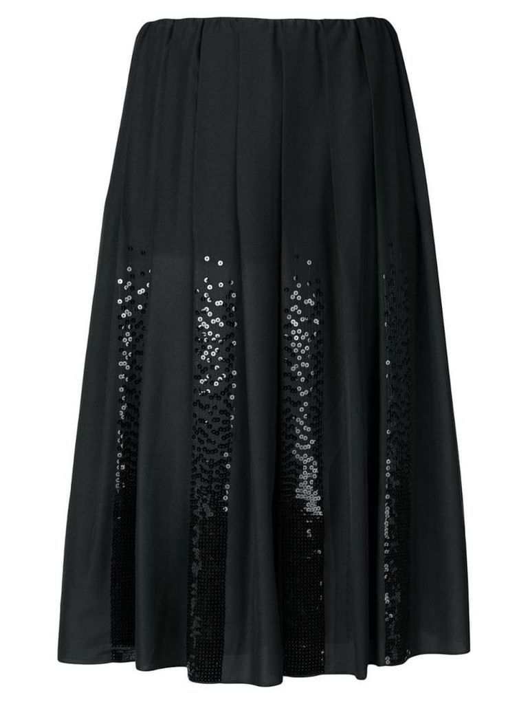 Fabiana Filippi sequin panel pleated skirt - Black