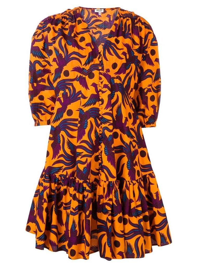 Kenzo bird print dress - Orange
