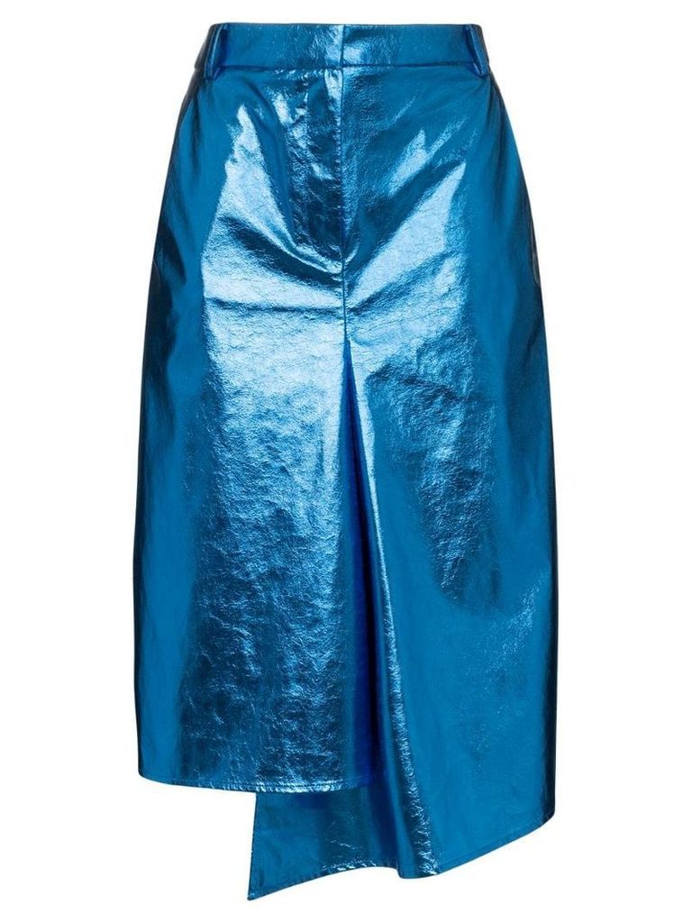 Tibi draped midi pencil skirt - Blue