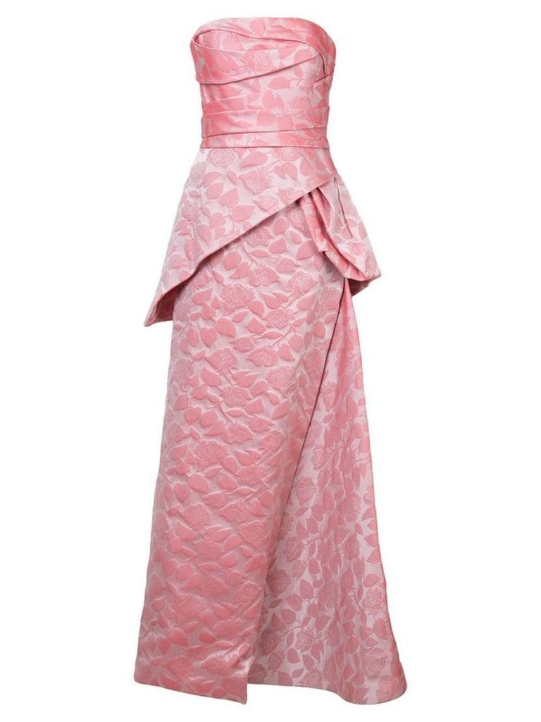 Rubin Singer rose embroidered gown - Pink