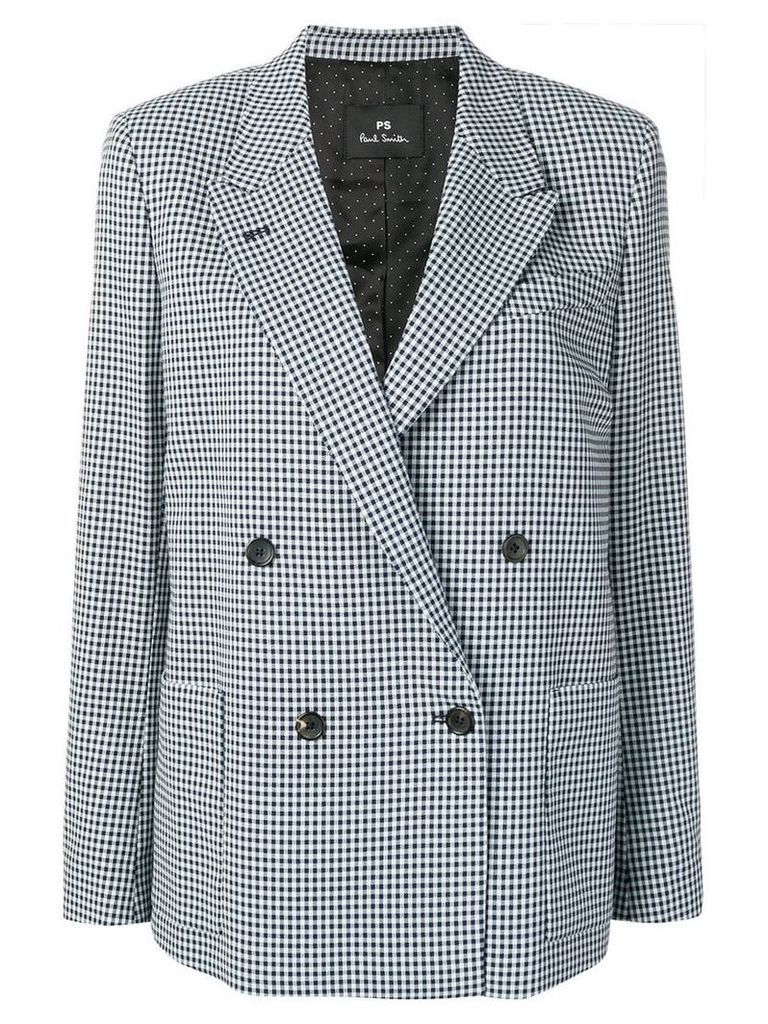 PS Paul Smith checked double-breasted blazer - Blue