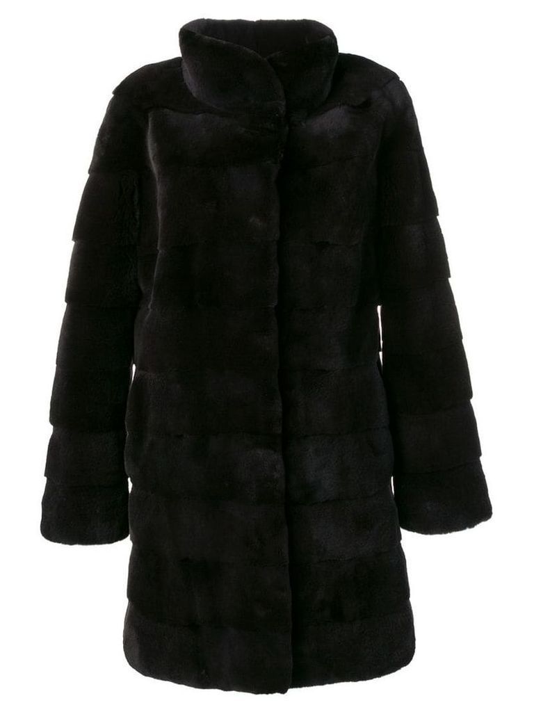 Liska classic midi fur coat - Black