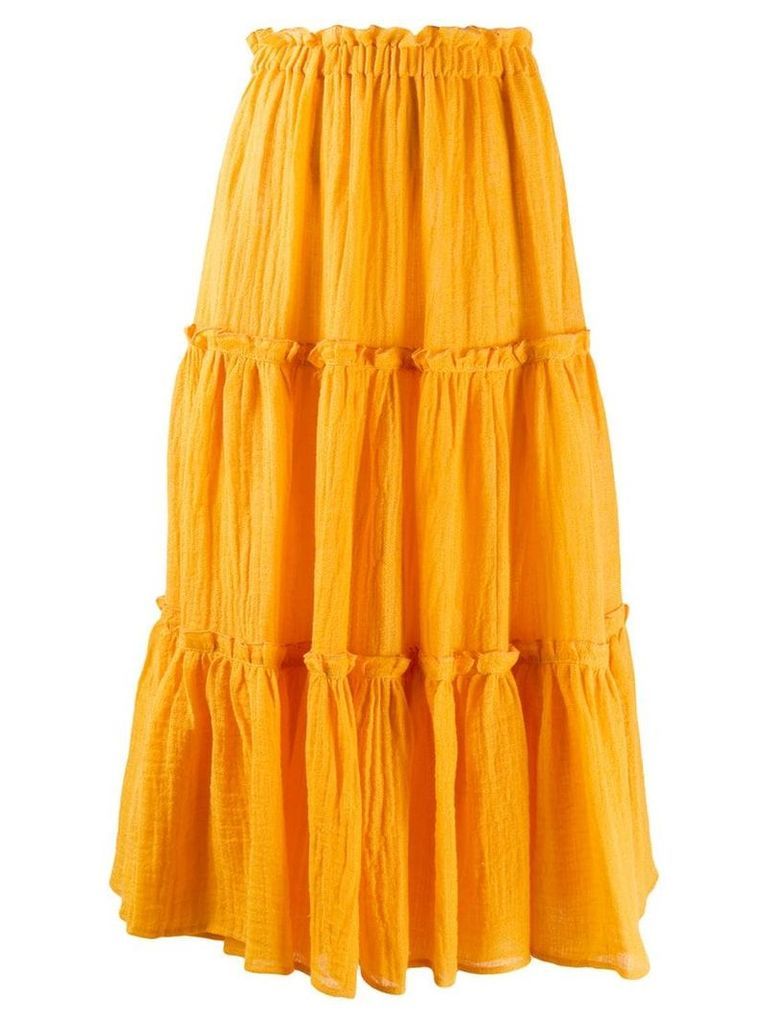 Lisa Marie Fernandez flared midi skirt - Yellow