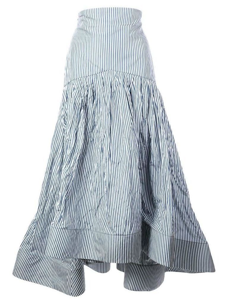 Rosie Assoulin pinstripe fishtail skirt - Blue