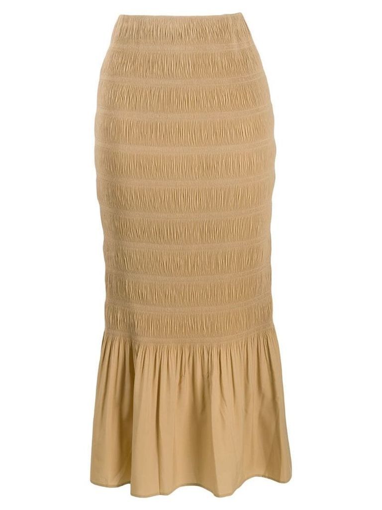 Toteme frill-trim fitted skirt - Neutrals