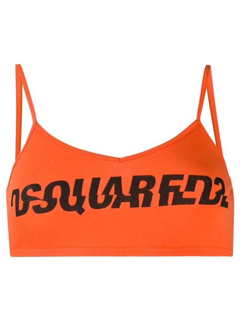 Dsquared2 logo print bralette - Orange