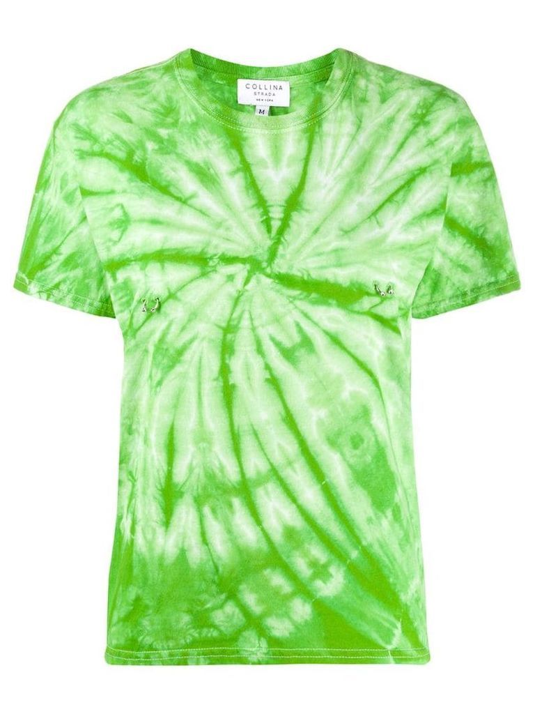 Collina Strada pierced tie dye T-shirt - Green
