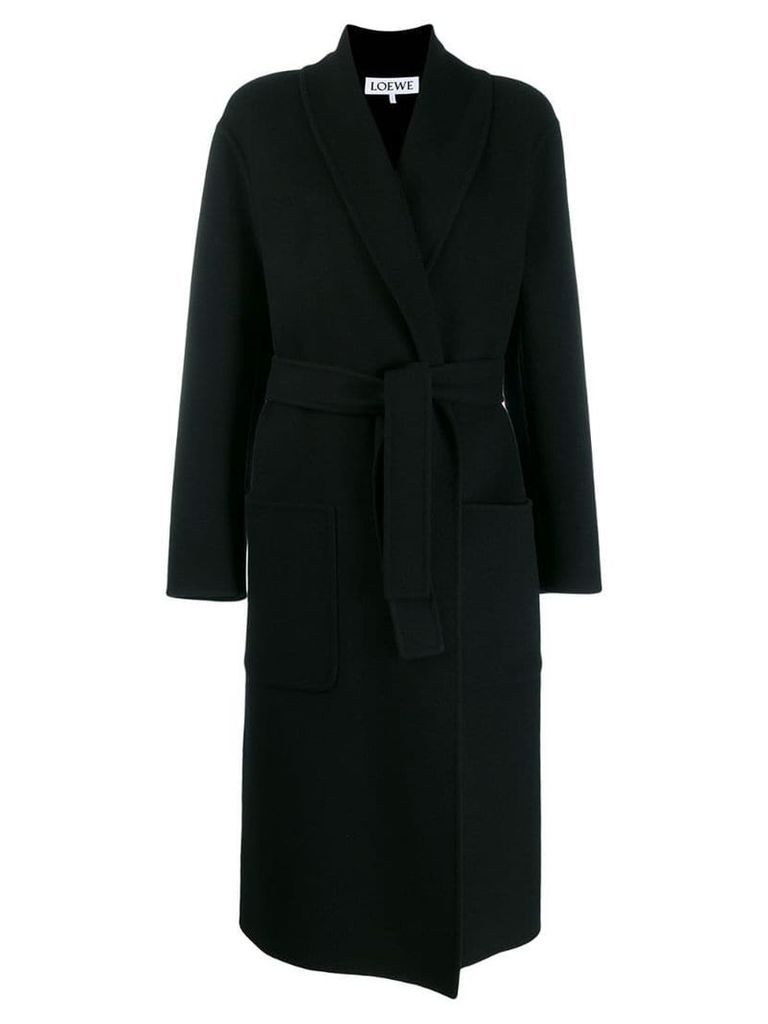 Loewe oversized belted coat - Black