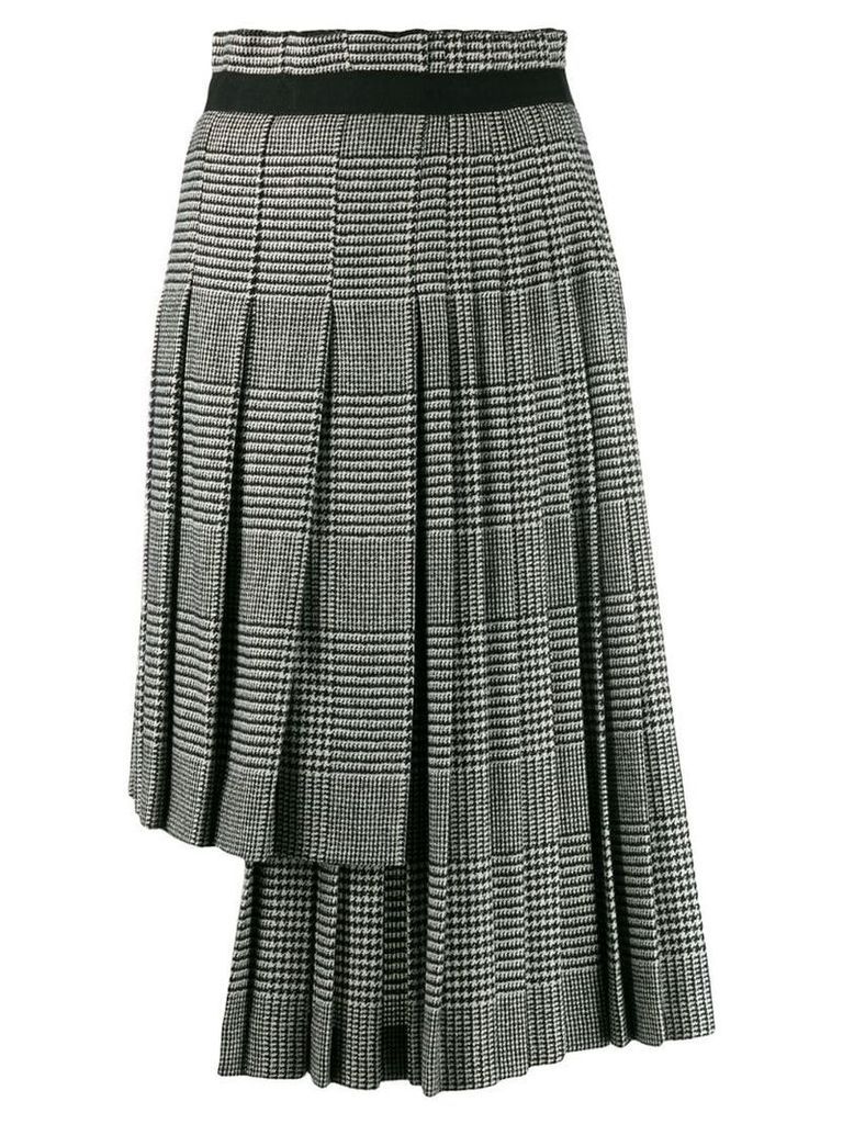 Ermanno Scervino asymmetric pleated check skirt - Black
