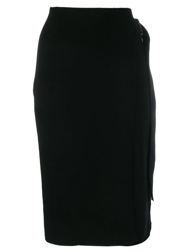 Helmut Lang Compact Wool Skirt - Black