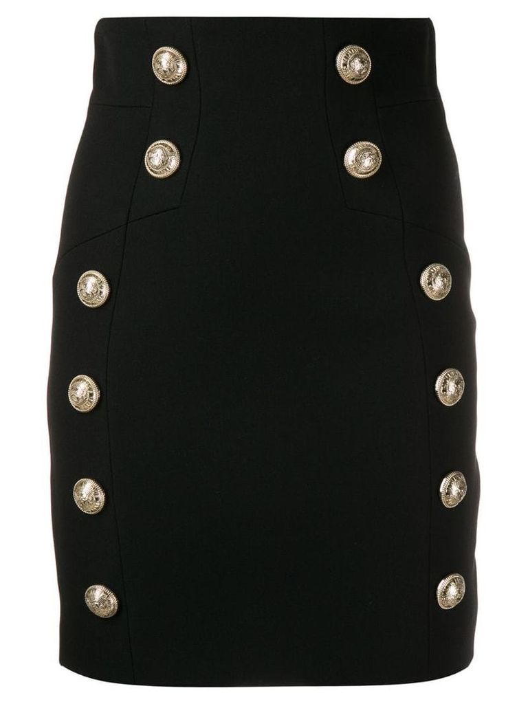 Balmain decorative button short skirt - Black