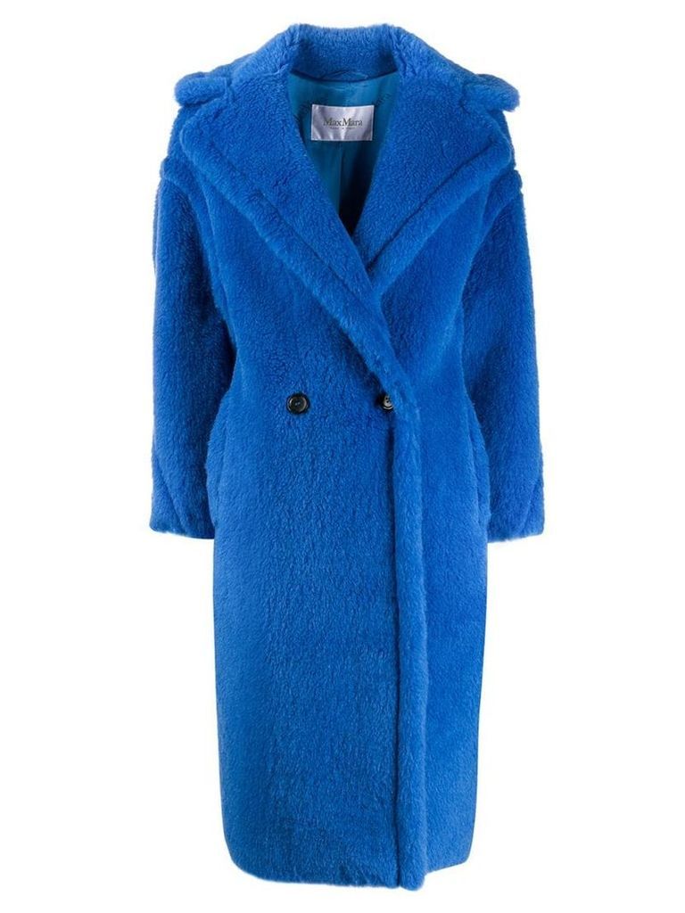 Max Mara faux fur mid-length coat - Blue