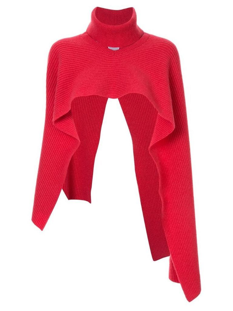Ports 1961 turtleneck knitted crop sweater - Red