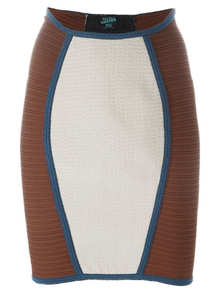 Jean Paul Gaultier Pre-Owned panelled fitted skirt - Neutrals