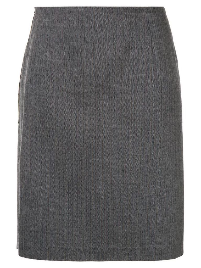 Comme Des Garçons Pre-Owned camouflage patch A-line skirt - Grey