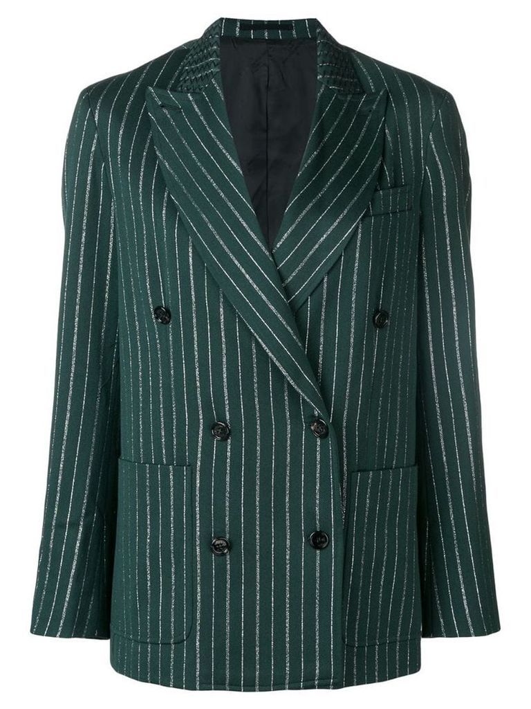 Golden Goose striped double-breasted blazer - Green