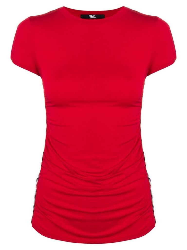 Karl Lagerfeld logo tape T-Shirt - Red