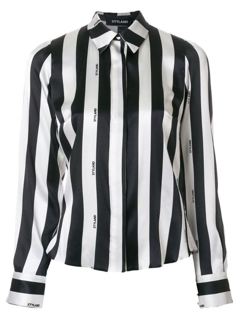 Styland striped print blouse - Black