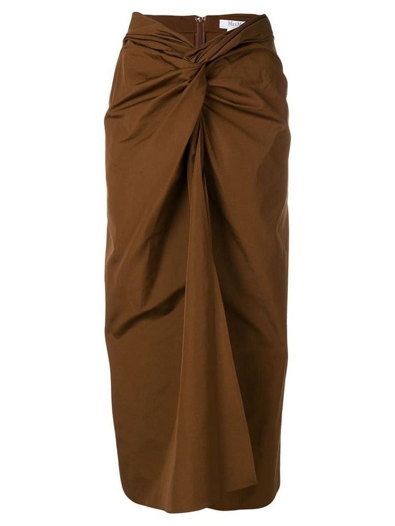 Max Mara knot front midi skirt - Brown