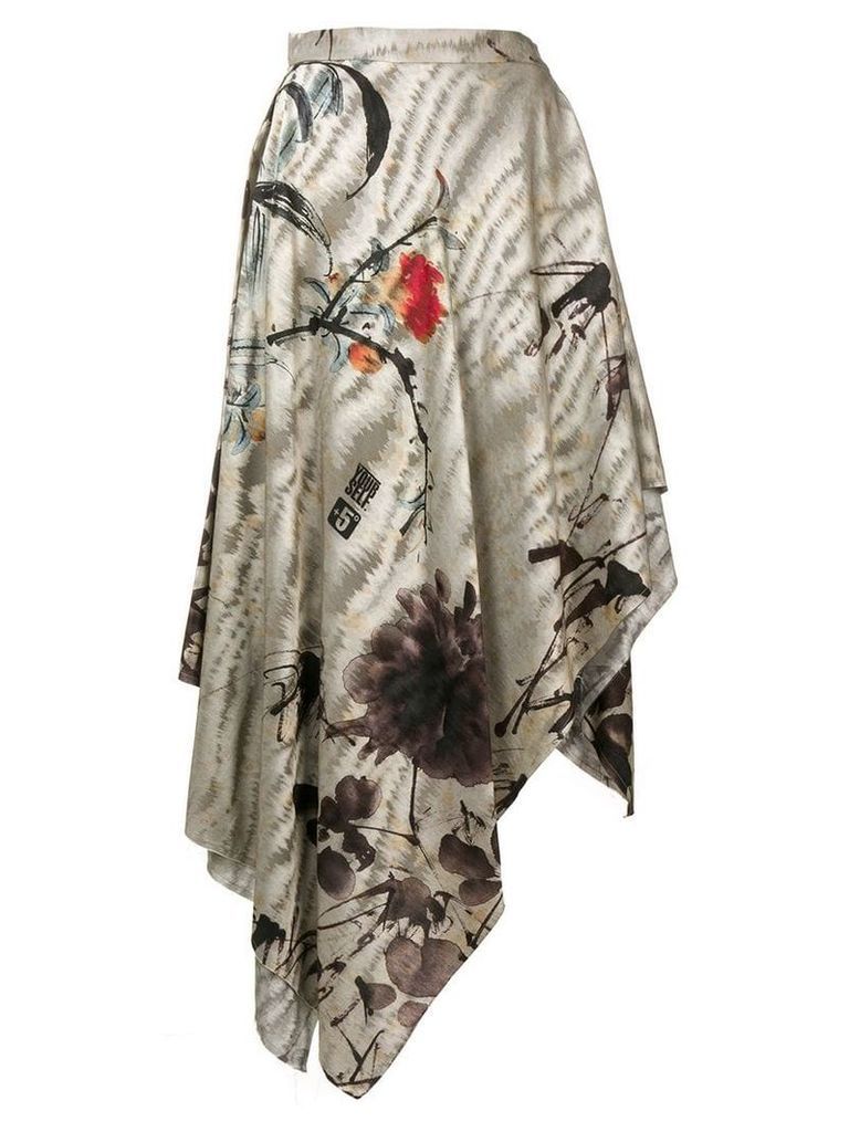 Vivienne Westwood asian peony asymmetric skirt - Grey