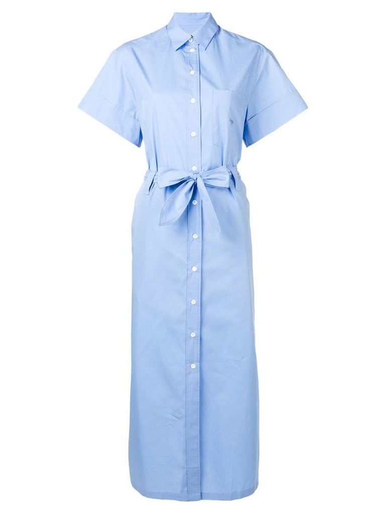 Maison Kitsuné belted shirt dress - Blue